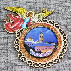 Магнит со смолой (цвет) ангел "Тобольский кремль"