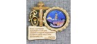 Магнит со смолой круг крест с кол-ком с молитвой "Тобольский кремль"
