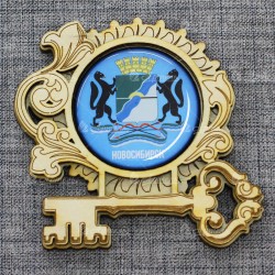 Магнит грав со смолой ключ "Герб" Новосибирск