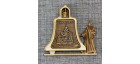 Магнит из бересты монашка с колоколом "Храм в ч иконы БМ"Утоли моя печали Шамордино