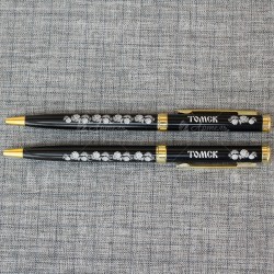 Ручка металлическая черная "Томск" (веточки с шишками)