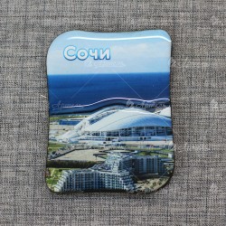 Магнит со смолой "Море+олимпийский объект верт" Сочи