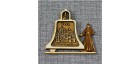Магнит из бересты монах с колоколом "Великокняжеский храм" .Елец