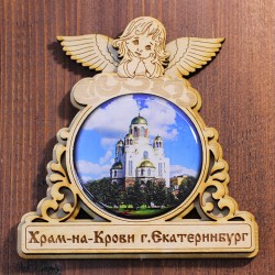 Магнит со смолой круг ангел "Храм на Крови" Екатеринбург