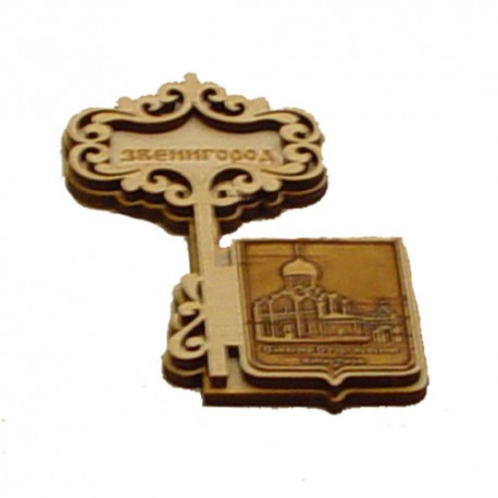 Магнит из бересты ключ "Сторожевский монастырь" . Звенигород