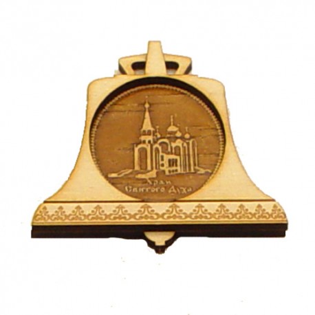 Магнит из бересты колокол "Храм Святого Духа" Краснодар