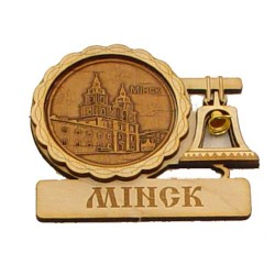 Магнит из бересты с колоколом"Кафедральный собор" . Минск