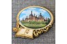 Магнит со смолой овал книга+свеча "Храм в ч Казанской иконы БМ" Шамордино