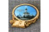 Магнит со смолой овал книга+свеча "Свято-Успенский Зилантов женский монастырь" Казань