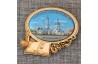 Магнит со смолой овал книга+свеча "Собор Казанской иконы Божией Матери" Малоярославец