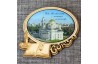 Магнит со смолой овал книга+свеча "Ново-Тихвинский женский монастырь" Екатеринбург