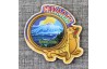 Магнит со смолой круг Морской лев "Вулкан "Тятя" Сахалин
