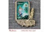 Магнит из смолы прям книга+перо "Хозяйка медной горы"Урал