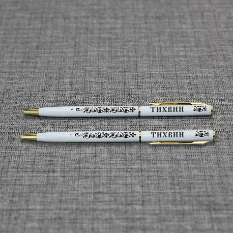 Ручка металлическая белая "Тихвин"